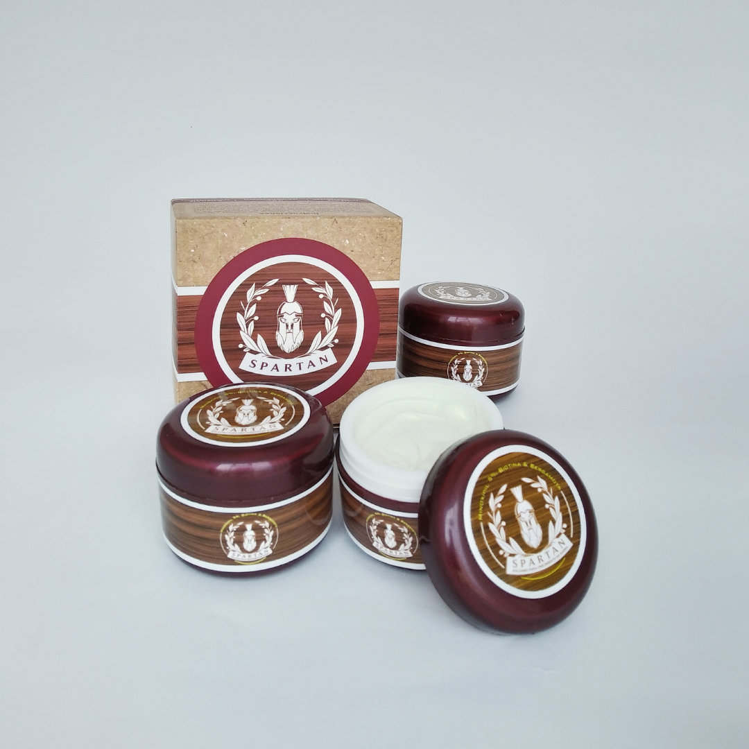 TRIO SPARTAN BÁLSAMO - Crecimiento de Barba Con Minoxidil, Bergamota & Biotina + ENVÍO GRATIS